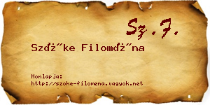 Szőke Filoména névjegykártya